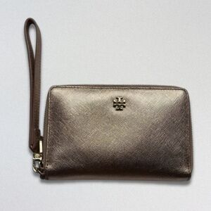 Tory Burch York Wristlet Wallet Multitask Smartphone Leather Rose Gold One Size